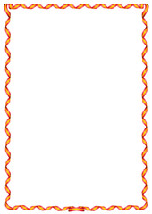 Frame of ribbon with the colors of the Spain flag