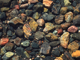 Colorful rocks underwater