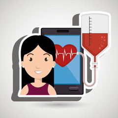 woman young bood smartphone