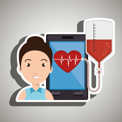 woman young bood smartphone