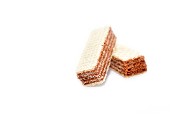 Pieces of wafers isolated on white