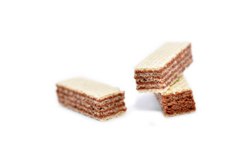 Pieces of wafers isolated on white