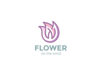 Flower Logo design vector Linear Cosmetics SPA Fashion icon