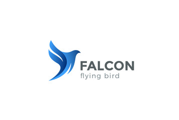 Falcon Bird Logo abstract design vector. Flying Eagle Hawk icon