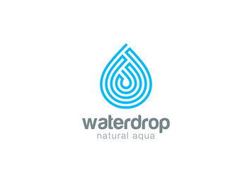 Water drop Logo Infinity design vector Droplet aqua oil icon