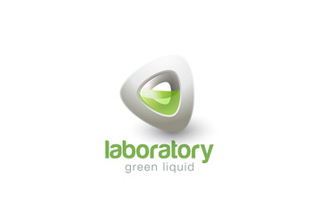Liquid Logo 3D Triangle vector. Laboratory technology web icon