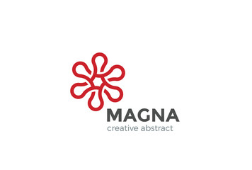 Flower Logo abstract design vector. Six point Star Logotype icon