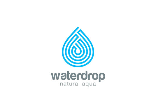 Water drop Logo Infinity design vector Droplet aqua oil icon
