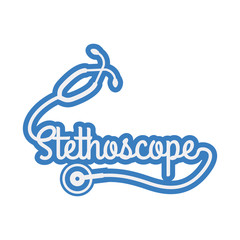 Medical and Health care concept represented by stethoscope icon. Isolated and flat illustration