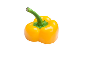 cut half bell pepper Yellow isolated on white background