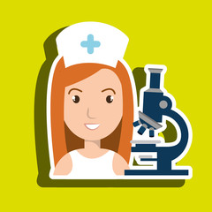 nurse medical microscope woman