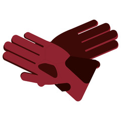 flat design winter gloves icon vector illustration