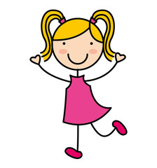 little girl smile icon