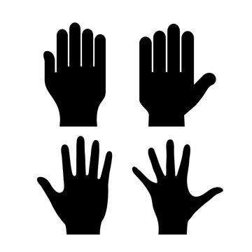 Human hand palm silhouette