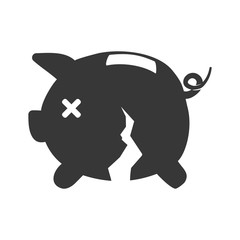 Money and Financial item concept represented by piggy icon. Isolated and flat illustration