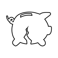 Money and Financial item concept represented by piggy icon. Isolated and flat illustration