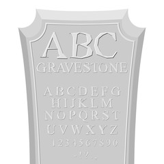 Gravestone ABC. font for tombstone. Alphabet for RIP. Set of let