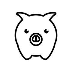 Money and Financial item concept represented by piggy icon. Isolated and flat illustration