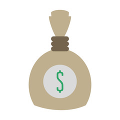 Money and Financial item concept represented by Money bag icon. Isolated and flat illustration