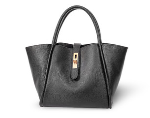 Black elegant leather ladies handbag
