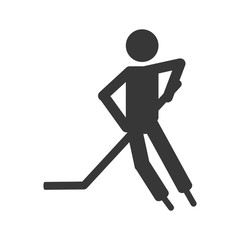 flat design hockey player icon vector illustration