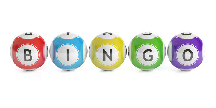 Bingo concept, lottery balls. 3D rendering