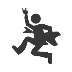 Rock music concept represented by musician icon. Isolated and flat illustration