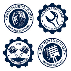 set of car related signs logos icons and symbols