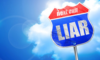 liar, 3D rendering, blue street sign