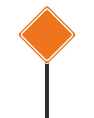 flat design construction road sign icon vector illustration
