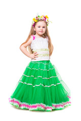 Little girl wearing fluffy dress