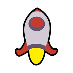 Spaceship concept represented by Rocket icon. Isolated and flat illustration