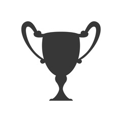 Winner and competition concept represented by trophy cup silhouette icon. Isolated and flat illustration