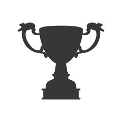 Fototapeta na wymiar Winner and competition concept represented by trophy cup silhouette icon. Isolated and flat illustration