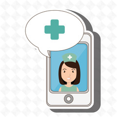 nurse crooss smartphone graphic vector illustration eps 10