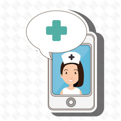 nurse crooss smartphone graphic vector illustration eps 10