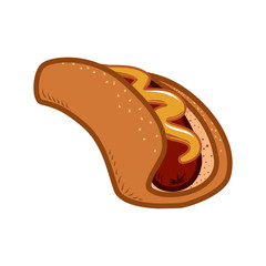 Fast food concept represented by hot dog icon. Isolated and flat illustration