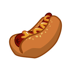 Fast food concept represented by hot dog icon. Isolated and flat illustration