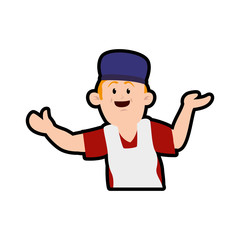 Male avatar concept represented by man with hat icon. Isolated and flat illustration