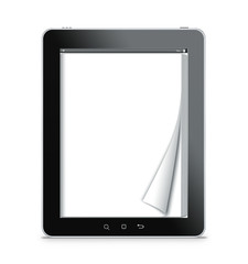 Black tablet computer with blank pages - Tablet con pagine bianche