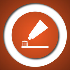 Tooth paste and brush icon