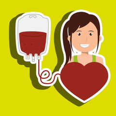 woman blood heart red graphic vector illustration