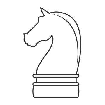 flat design horse chess piece icon vector illustration