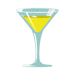 Drink and alcohol concept represented by cocktail glass icon. Isolated and flat illustration