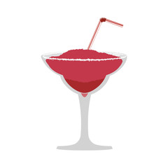 Drink and alcohol concept represented by cocktail glass with drinking straw icon. Isolated and flat illustration