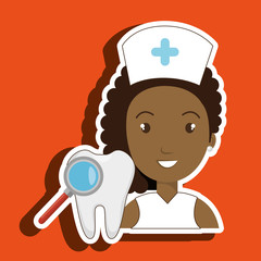nurse tooth search medical vector illustration eps 10
