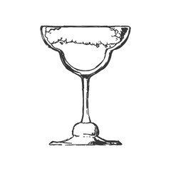 Drink and alcohol concept represented by cocktail glass icon. Isolated and sketch illustration