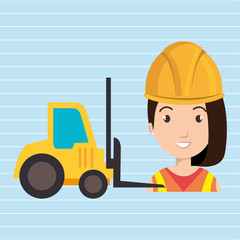 Fototapeta na wymiar woman construction tool work vector illustration graphic