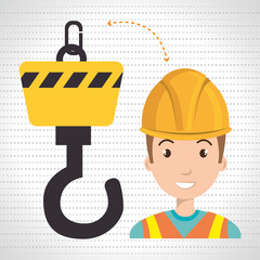man construction tool work vector illustration graphic