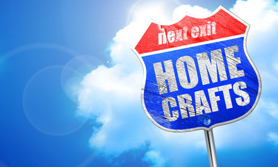 home crafts, 3D rendering, blue street sign